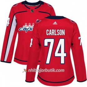 Dame Ishockey Washington Capitals Tröja John Carlson 74 Adidas 2017-2018 Röd Authentic